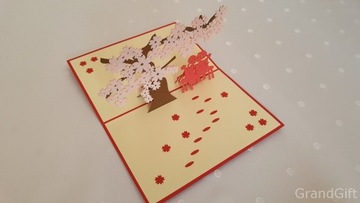 Para Pod Drzewem Wiśni Kartka 3d Miłość Walentynki