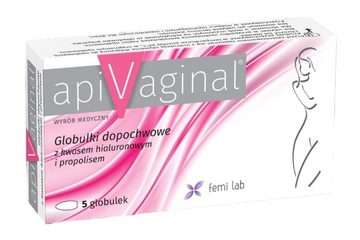 ApiVaginal 5 Globulek Z Kwasem Hialuronowym I Propolisem