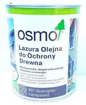 Osmo 907 Lazura Olejna 0,125l KWARCOWY SZARY