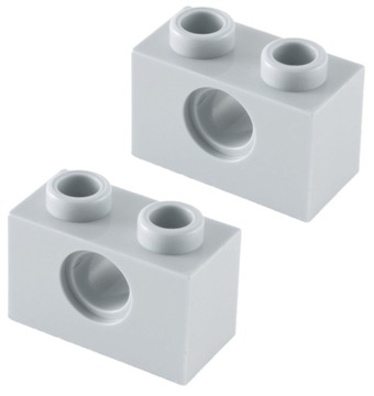 22131 LEGO 3700 4211440 brick 1x2 j.szary LBG 2szt
