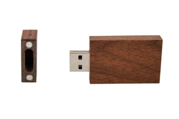 Флешка 64 ГБ USB 3.0, темный деревянный + коробка