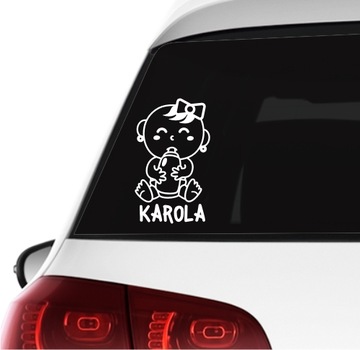 Наклейка на автомобиль Baby Baby с именем машины *24 см *Узоры *Цвета