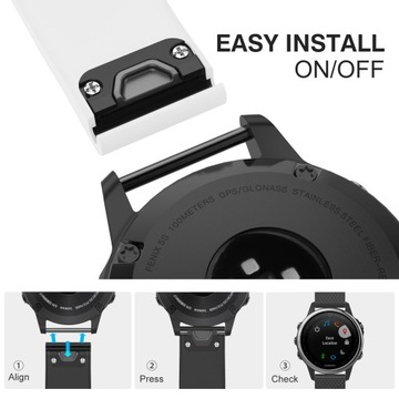 BIAŁY Silikonowy Pasek Garmin FENIX 5S PLUS