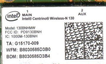 Карта Wi-Fi, Модель: 130BNHMW, ноутбук Samsung N102SP + ВИНТ