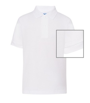 JHK POLO DZIECIĘCE KOSZULKA POLÓWKA BIAŁA 3/4 LAT