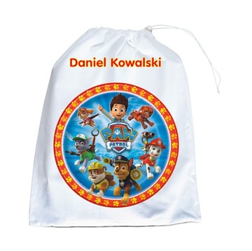 Psi Patrol worek biały buty kapcie szkoła+imię