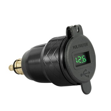 PRZEJŚCIÓWKA DIN WOLTOMIERZ 2x USB 2,1A MOTOCYKL