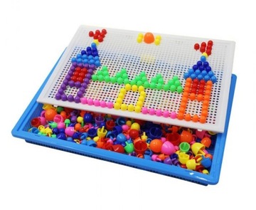 3D ПАЗЛ МОНТЕССОРИ ПАЗЛ БУЛАВКИ ГРИБЫ 296 шт.