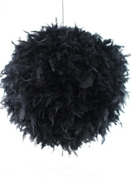 Klosz Pióra Glamour czarny abazur z piór 35cm