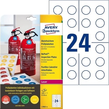 AVERY etykiety inspekcyjne L7802-10 / kółka 30mm