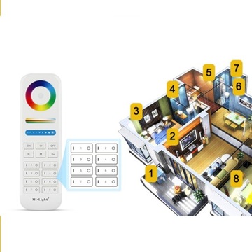 УМНАЯ СВЕТОДИОДНАЯ ЛАМПА RGB+CCT WIFI MILIGHT GU10 + ПУЛЬТ ДИСТАНЦИОННОГО УПРАВЛЕНИЯ
