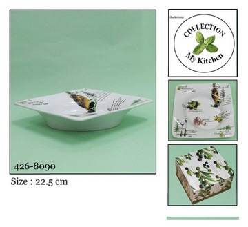 Patera taca porcelana na przekąski wzór oliwki