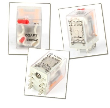 Przekaźnik 2P 230V AC/5A+PODST CEWKA 230VAC 55.02