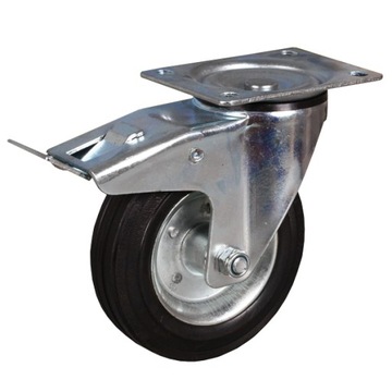 Zestaw skretny z hamulcem stal-guma 125 mm