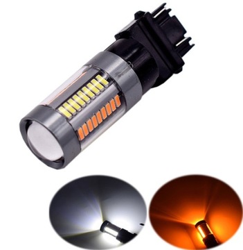 DUAL COLOR P27/7W 66 светодиодов 4014 3157 белый + оранжевый