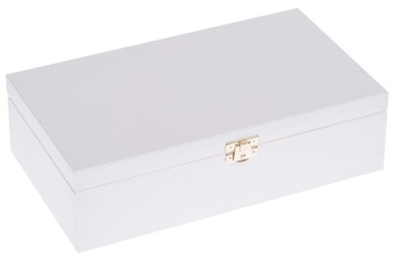 Drewniane PUDEŁKO 28x16cm DECOUPAGE pojemnik BIAŁE