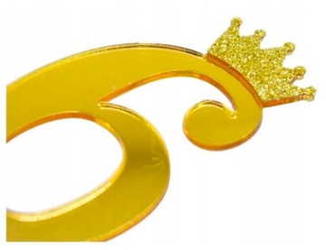 Topper toper na tort urodziny 40 dekoracja złoty