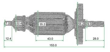 Ротор Bosch GSB 16RE GSB 16 RE 2604011254
