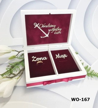 Коробка-конверт + комплект серебряных обручальных колец