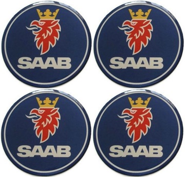 SAAB 70mm NAKLEJKI NA FELGI DEKIELKI KOLPAKI