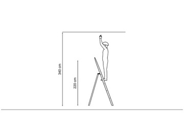 Лестница односторонняя с перилами и полкой, 340 см.