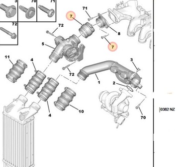PRZEWÓD POWIETRZA TURBO CITROEN 1.6 HDI OEM 0382NZ