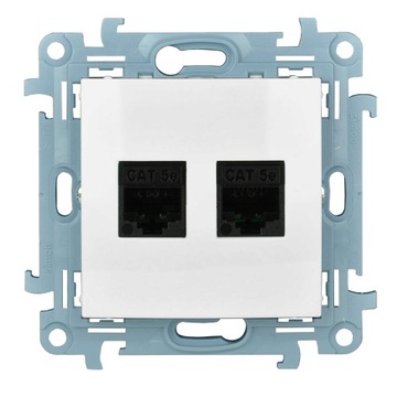 SIMON 10 GNIAZDO KOMPUTEROWE PODWÓJNE RJ45 BIAŁE