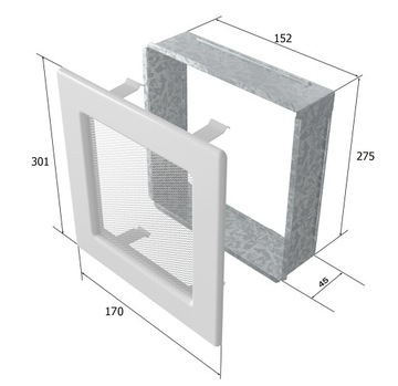 Решетка вентиляционная для камина РЕШЕТКИ 17X30 Черная Прямоугольная Прочная