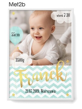 METRYCZKA ZE ZDJĘCIEM PREZENT CHRZEST RAMKA A4