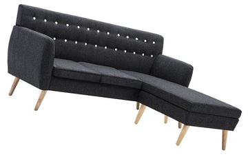 NOWOCZESNA SZYKOWNA SOFA = SZEZLONG = CIEMNY SZARY