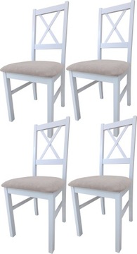 4 x krzesło białe kasztan drewniane krzyżak salon