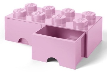 LEGO Pojemnik z szufladami Klocek 8 Jasnoróżowy