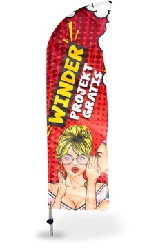 Пляжный флаг с намоточной мачтой 510х90см, парус.