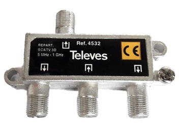ROZGAŁĘŹNIK SYGNAŁU TV 1/3 Televes 4532 1we / 3 wy