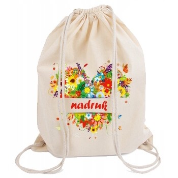 WOREK PLECAK Z TWOIM NADRUKIEM BAWEŁNIANY ECRI