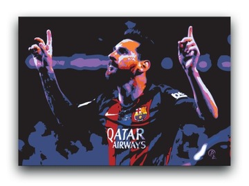 LIONEL MESSI - OBRAZ 80x60 - plakat FC Barcelona