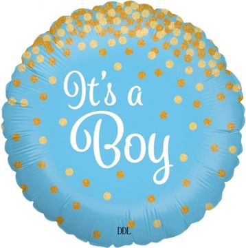 BALON FOLIOWY ITS A BOY CHŁOPIEC BABY SHOWER 45CM
