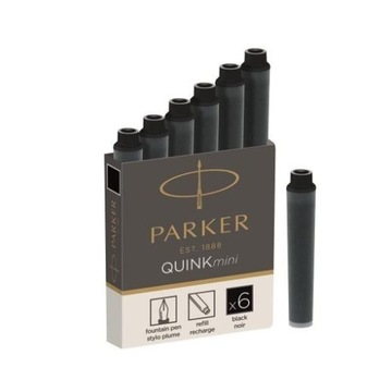 Parker Naboje do pióra atrament 6 szt. czarne MINI