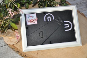 Рамка для имени ребенка + деревянный аксессуар в виде единорога.