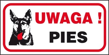 ZNAK UWAGA PIES
