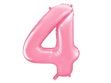 Balon foliowy Cyfra 4 różowa 86 cm