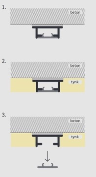 Алюминиевый потолочный рельс скрытого монтажа, изготовленный по индивидуальному заказу.