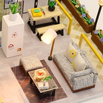 Складной дом DIY Семейная модель Светодиодная 3D-головоломка