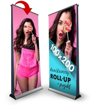 ROLL-UP DWUSTRONNY 100x200cm PROJEKT JAKOŚĆ qf