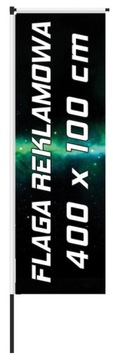 FLAGA REKLAMOWA FIRMOWA Z NADRUKIEM - 400x100 cm