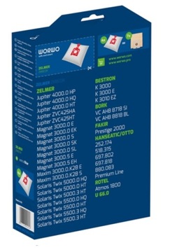 12 мешков для пылесоса ZELMER JUPITER ZVC425HT