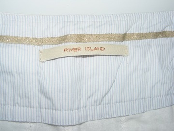 RIVER ISLAND lniane spodnie z mankietem R 10/36