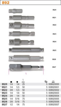 ПЕРЕХОДНЫЙ ДЕРЖАТЕЛЬ ДЛЯ НАСАДОК 1/4