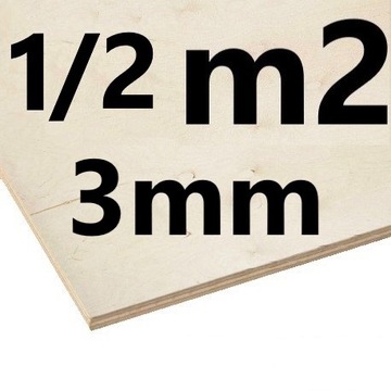 SKLEJKA 3mm CIĘTA NA WYMIAR 1/2 m2 KL2 LASER CNC