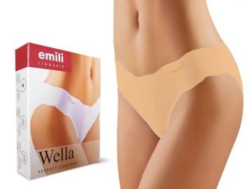 Figi damskie majtki bezszwowe EMILI WELLA laser beżowe *XL